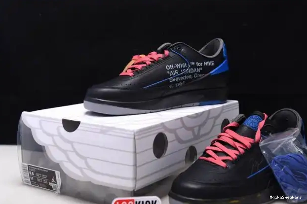 MaikeSneakers Off-White DJ4375-004 Blue Retro 2 Low Black SP Jordan 0326